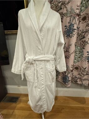 Frette velour French Terri Plush Shawl-Collar Bath Robe with Belt New unworn